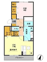 Grand Mer / Re Ciel Re Ciel 1階1LDKの間取り