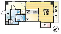 ラムール王子公園 1Kの間取図画像