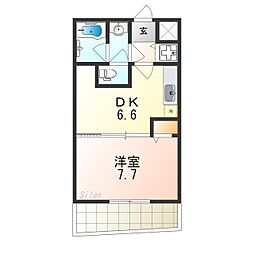 フジパレス　初芝サウス 2階1DKの間取り