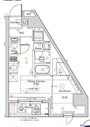 YEILD 王子神谷 1DKの間取図画像