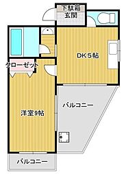 ANNEX E 6階1DKの間取り