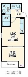 GRADUS上溝(グラドゥスカミミゾ) 1LDKの間取図画像
