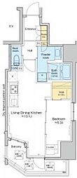 プラウドフラット文京千駄木 1LDKの間取図画像