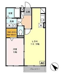 パークコート砂川 壱番館 2階1LDKの間取り