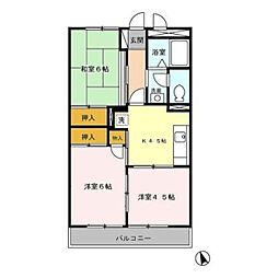 中野ハイム 3DKの間取図画像
