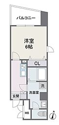 アビターレ春吉 1Kの間取図画像