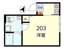 Sincrease代田橋 1Kの間取図画像