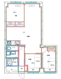 大森ハイツ 6階3LDKの間取り