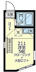 ユナイト上末吉サンロレンツォ ワンルームの間取図画像