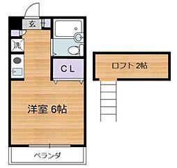 サントーク小金井 ワンルームの間取図画像