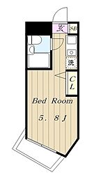 ドム登戸II 3階1Kの間取り