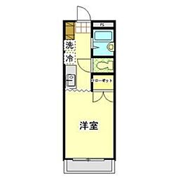 シティーフェイス・パートII 2階1Kの間取り