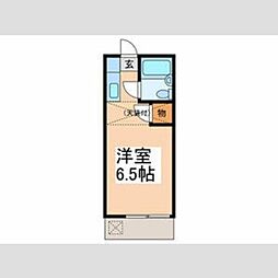 アゼリア宮崎台 2階ワンルームの間取り