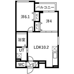 プレミア大日 2LDKの間取図画像