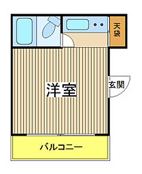 JR山手線 新宿駅 徒歩15分の賃貸マンション 3階ワンルームの間取り