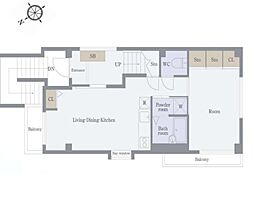 氏家ビル 3階1LDKの間取り