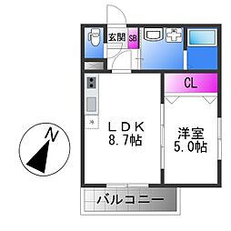 Osaka Metro千日前線 北巽駅 徒歩11分の賃貸アパート 1階1LDKの間取り