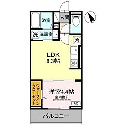 Ｄ-est 3階1LDKの間取り