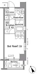 パークアクシス門前仲町 1Kの間取図画像