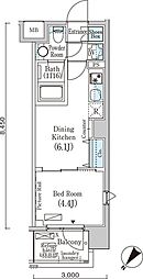 フルハウス赤羽 12階1DKの間取り