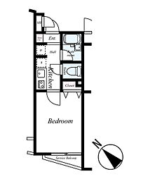 東京メトロ丸ノ内線 茗荷谷駅 徒歩7分の賃貸マンション 3階1Kの間取り