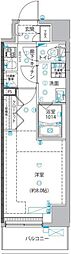 ユリカロゼ五反野III 3階1Kの間取り