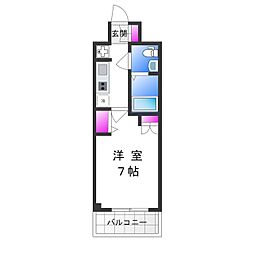 セレニテオズ北巽 1Kの間取図画像