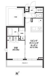 グランパセオ四谷若葉 4階1LDKの間取り