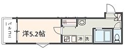 MELDIA西八王子II 1階1Kの間取り