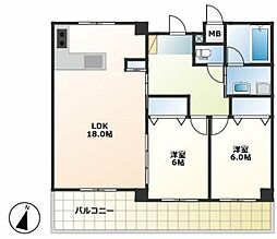 ハイルーツビル 4階2LDKの間取り
