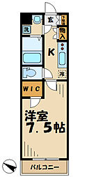 ベルベール 2階1Kの間取り