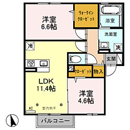 シャトレー・パイン 2LDKの間取図画像