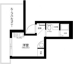 京王線 笹塚駅 徒歩7分の賃貸マンション 4階ワンルームの間取り