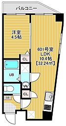 金太郎ヒルズ372 601 2LDKの間取図画像
