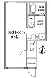 MQuarto瑞江I 1階ワンルームの間取り