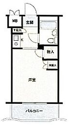 キャッスルマンション坂戸 4階1Kの間取り