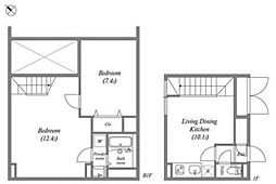 リーガランド早稲田南 1階2LDKの間取り