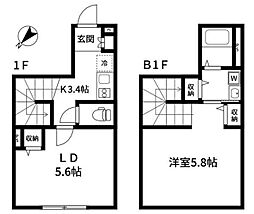 River Residence用賀 1階2Kの間取り