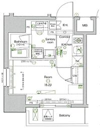 ステージグランデ東池袋駅前 6階1Kの間取り