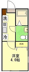 プライア読売ランド前 1Kの間取図画像