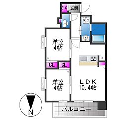 スプランディッド玉造 2LDKの間取図画像