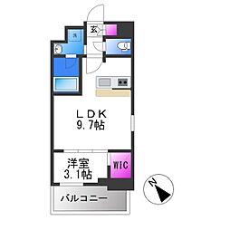 SOLTERRACEOSAKAEASTGATE 1LDKの間取図画像