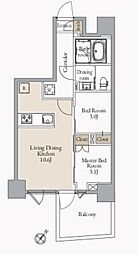 JMF-Residence蔵前二丁目 2LDKの間取図画像