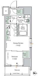 ワンルーフレジデンス中野南台 7階1DKの間取り