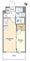 FUSION 池袋 WEST 1DKの間取図画像