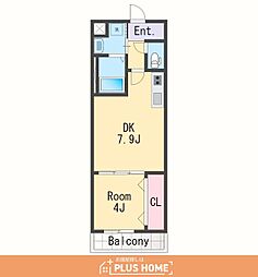 シャルマンフジ和歌山駅前 1DKの間取図画像