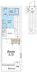 リブリ・四つ木シュトラーセ 2階1Kの間取り