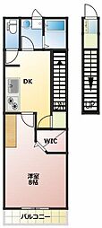 グランドゥール 1Kの間取図画像