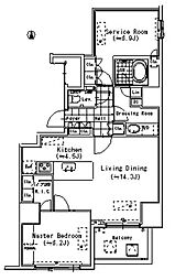 アルティスコート南青山 2階1SLDKの間取り