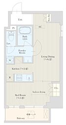 HIROO VILLAGE 5階1LDKの間取り